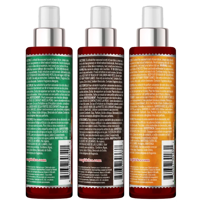 Scentsicles Scent Mister Into the Vanilla Woods,  Autumn 'n Apples and Spiced Pine Cones, 3 pack
