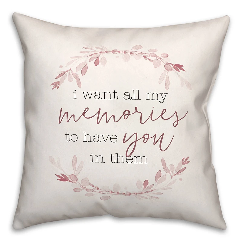 My Memories with You Valentine's Day Throw Pillow
