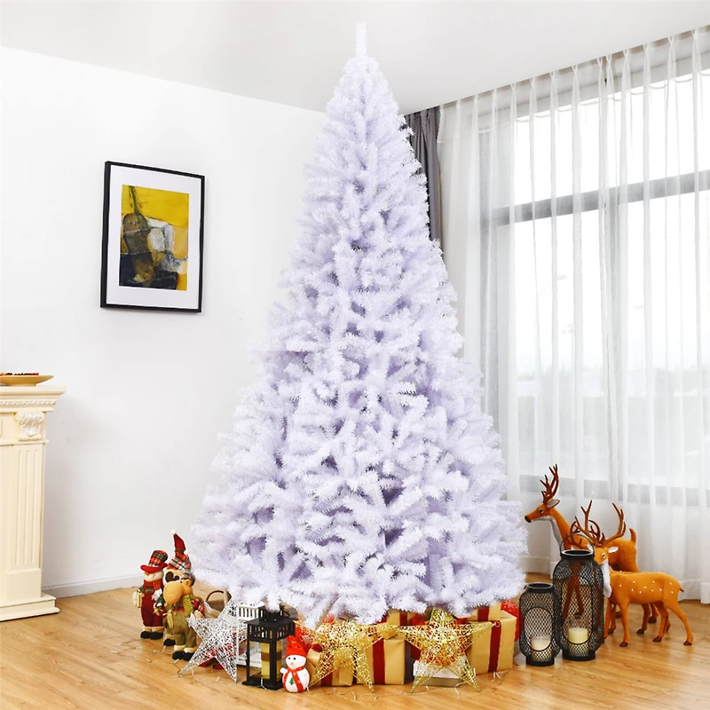 Costway 9ft. Unlit White Pine Artificial Christmas Tree