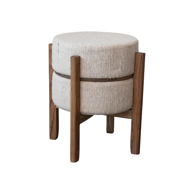 Hello Honey® 22" Woven Cotton & Wool Blend Table to Stool with Oak Wood Legs