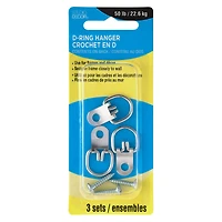 50lb. 1-Hole D-Ring Hanger, 3ct. by Studio Décor®
