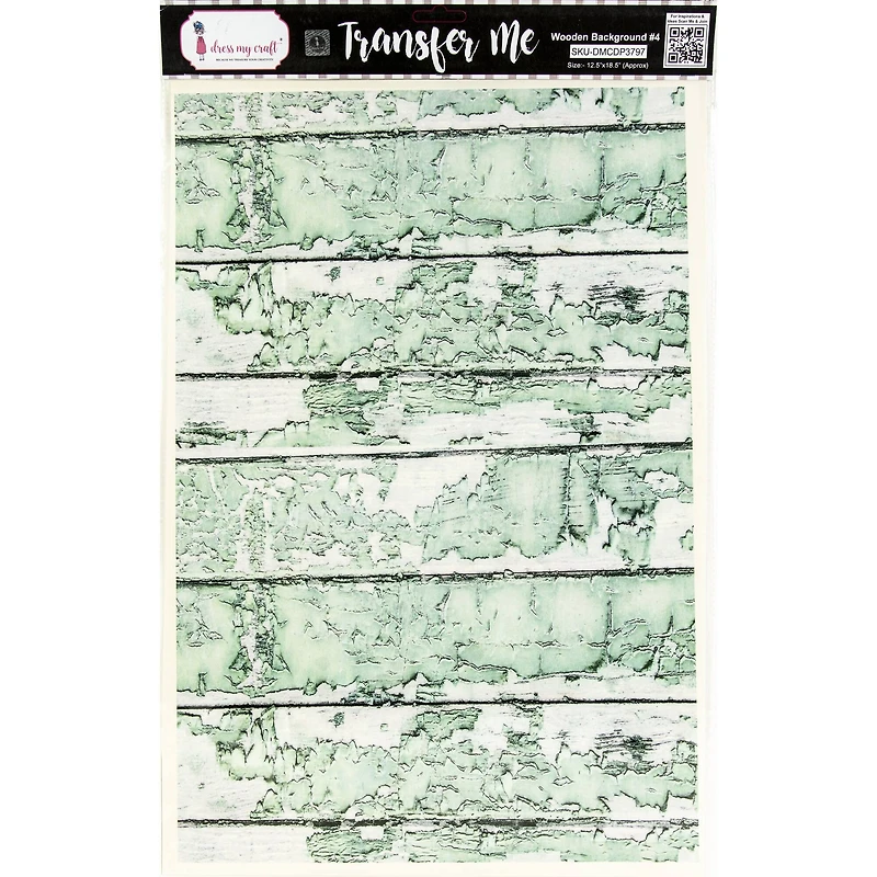 Dress My Craft Transfer Me Sheet 12.5"X18.5"-Wood Background #4