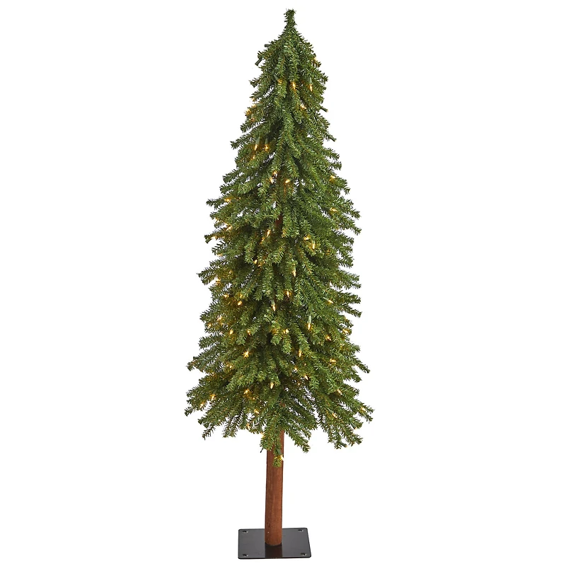 5ft. Pre-Lit Grand Alpine Artificial Christmas Tree, Clear LED Lights
