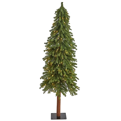5ft. Pre-Lit Grand Alpine Artificial Christmas Tree, Clear LED Lights