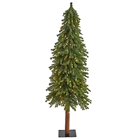5ft. Pre-Lit Grand Alpine Artificial Christmas Tree, Clear LED Lights