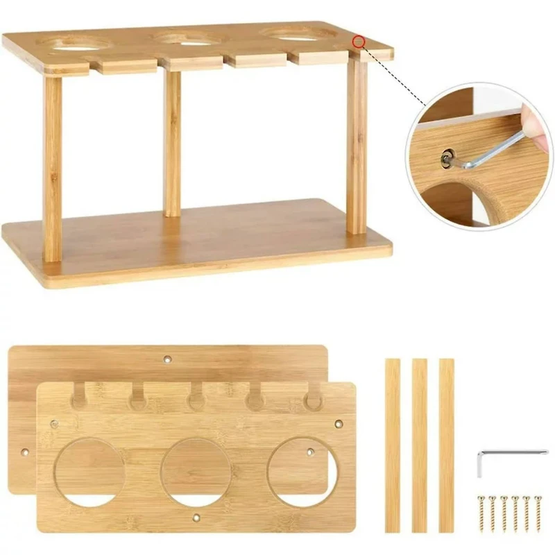 Bamboo Countertop Wine Holder Rack