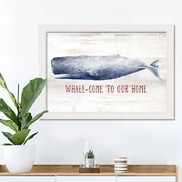Whalecome to Our Home White Framed Nautical Wall Décor