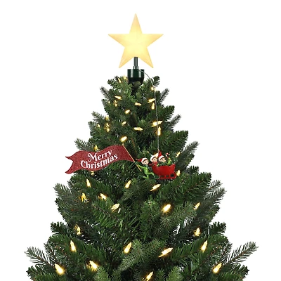 Elves in Sleigh Animated Tree Topper