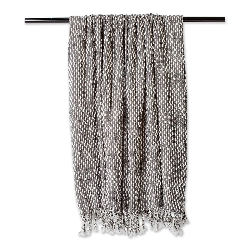 DII® Gray & White Textured Acrylic Throw
