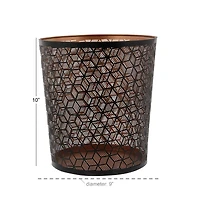 10" Black Metal Contemporary Small Waste Bin
