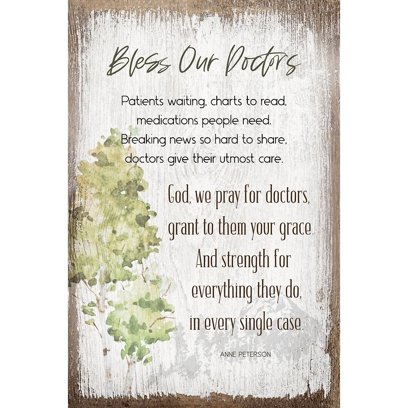 Bless Our Doctors Inspirational Wood Plaque