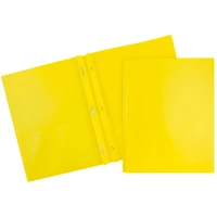 JAM Paper 9.5" x 11.5" Assorted Plastic 2 Pocket School POP Folders with Clasps, 6ct.