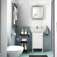 Black 3-Tier Utility Rolling Cart with Sliding Storage Drawer