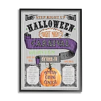 Stupell Industries Halloween Fright Night Carnival Sign Framed Giclee Art