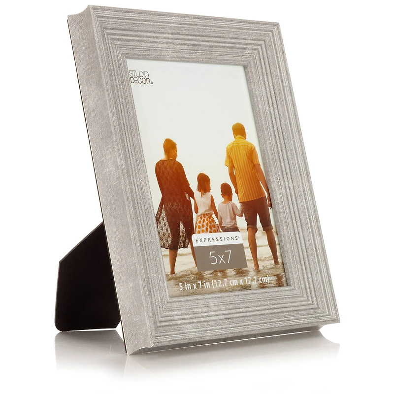 Expressions™ 5" x 7" Gray Ribbed Frame by Studio Décor®