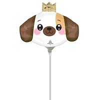 14" Kawaii Puppy Foil Stick Balloon