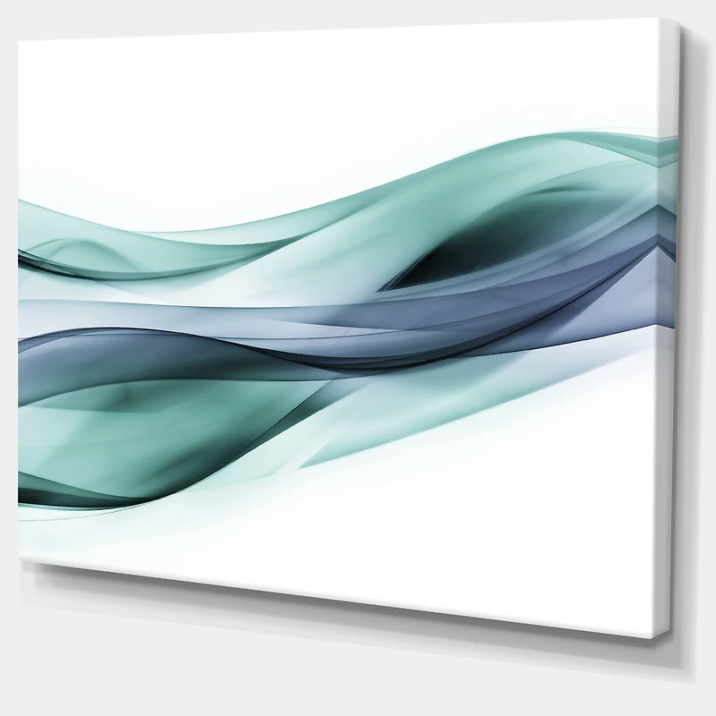 Designart - Fractal Lines Grey Blue
