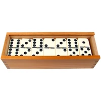 Toy Time Double Six Dominoes Set In Wooden Storage Case