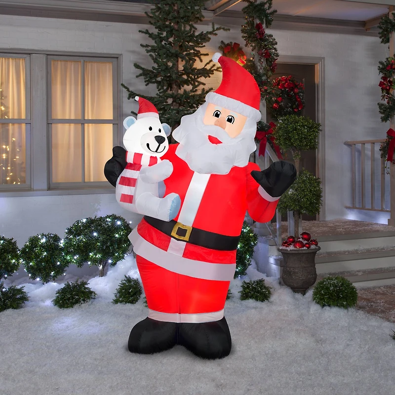 6ft. Animated Airblown® Inflatable Christmas Swaying Santa with Polar Bear
