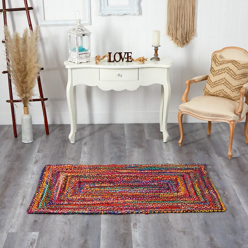 5ft. x 3ft. Handmade Braided Cape Cod Coastal Jute Rug