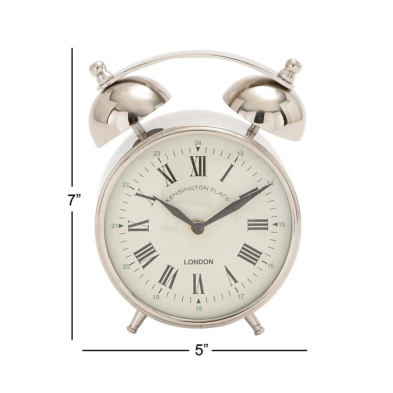 7" Stainless Steel and Aluminum Traditional Clock