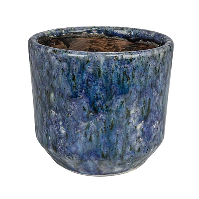 Hello Honey® 5.25" Blue Crackle Glaze Decorative Terra Cotta Planter