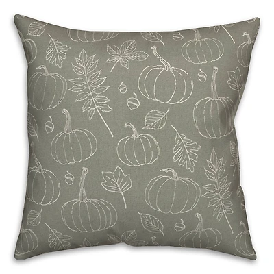 Green Fall Pattern Throw Pillow