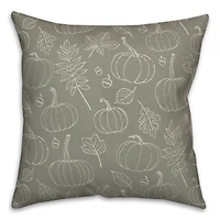 Green Fall Pattern Throw Pillow