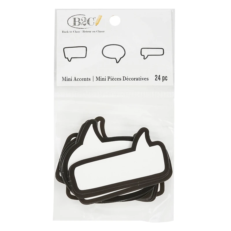 Back to Class Mini Die Cut Black & White Speech Bubble Accents