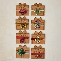 Hello Honey® Glass Ornament & Metal Bell Cluster Gift Topper Set with Ribbon Wrap