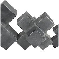 Black Geometric Jacks Marble Sculpture Set