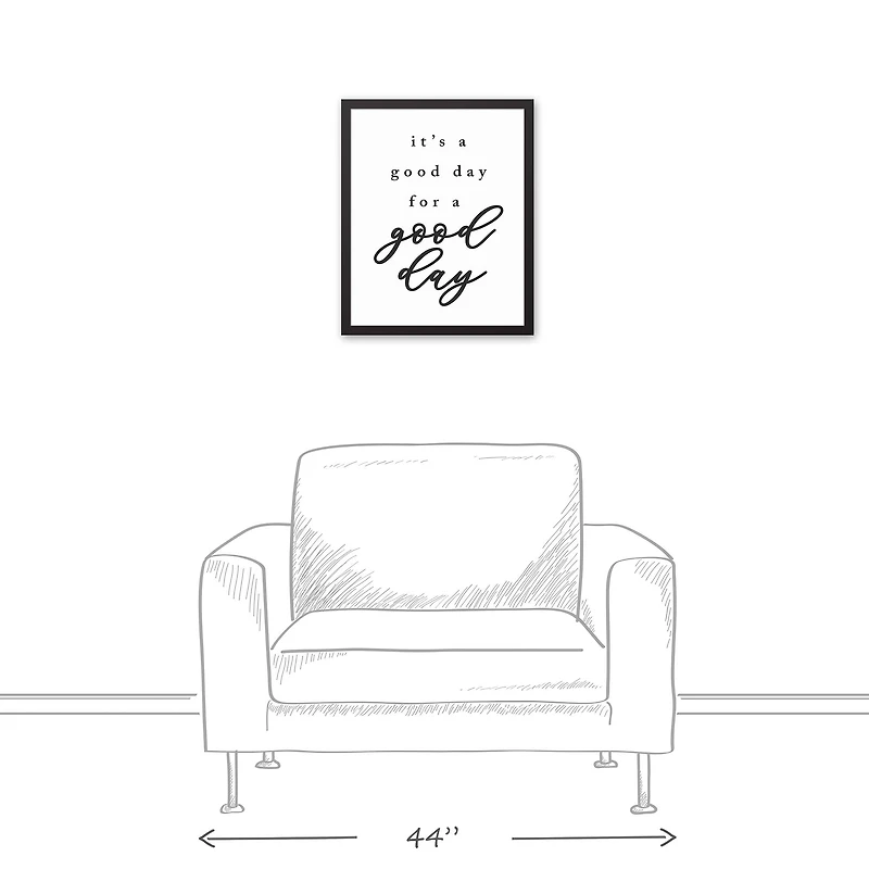 Good Day For A Good Day 17.73" x 21.73" Black Framed Canvas