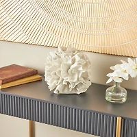 9" Cream Resin Coral Textured Sculpture