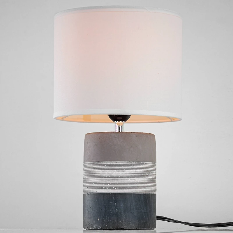 13" Tri-Tone Concrete Table Lamp with Canvas Shade