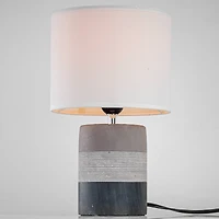 13" Tri-Tone Concrete Table Lamp with Canvas Shade