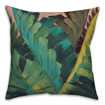 Hand Painted Leaves 18" x 18" Indoor / Outdoor Pillow