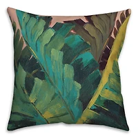 Hand Painted Leaves 18" x 18" Indoor / Outdoor Pillow
