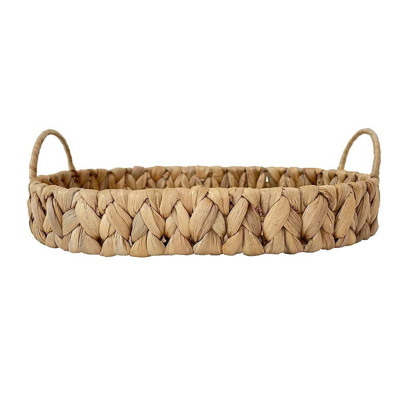 Natural Oval Woven Water Hyacinth Decorative Tray by Ashland