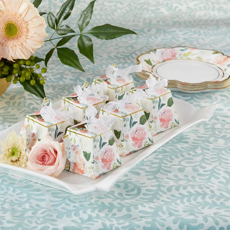 Kate Aspen® Brunch Floral Teapot Favor Box Set, 24ct.