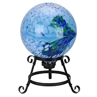 9.25" Black Scroll Designed Garden Gazing Ball Stand