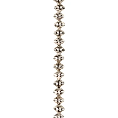 Silver Metallic Carved Bicone Beads, 8mm by Bead Landing™