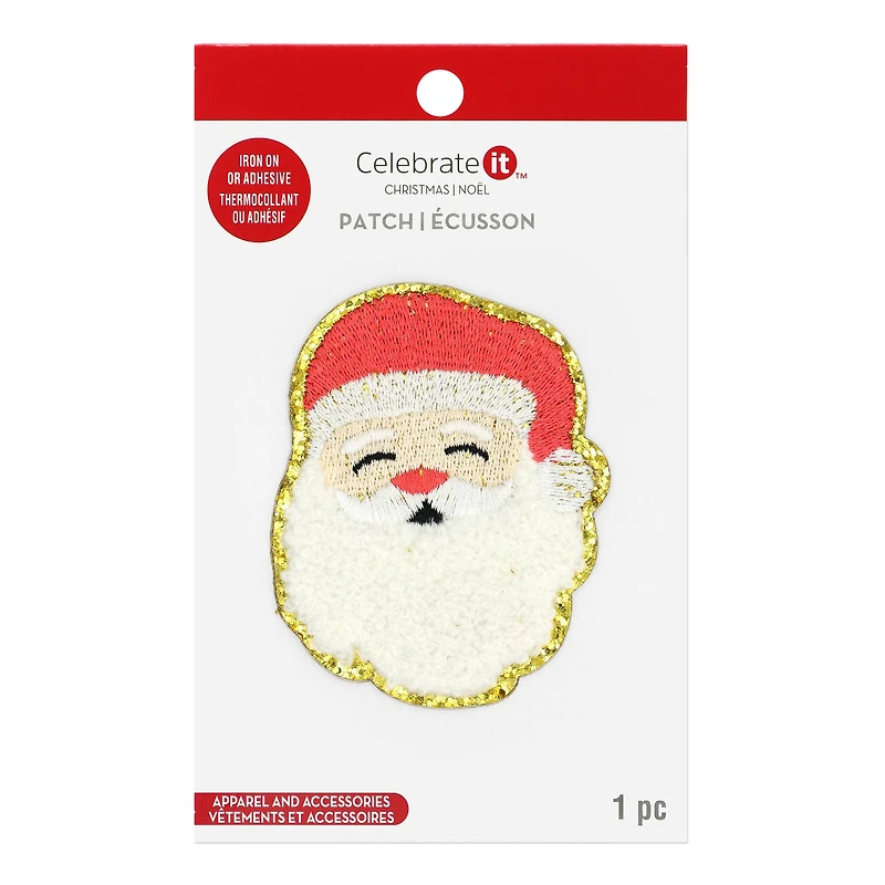 Santa Face Iron-On & Adhesive Patch by Celebrate It™