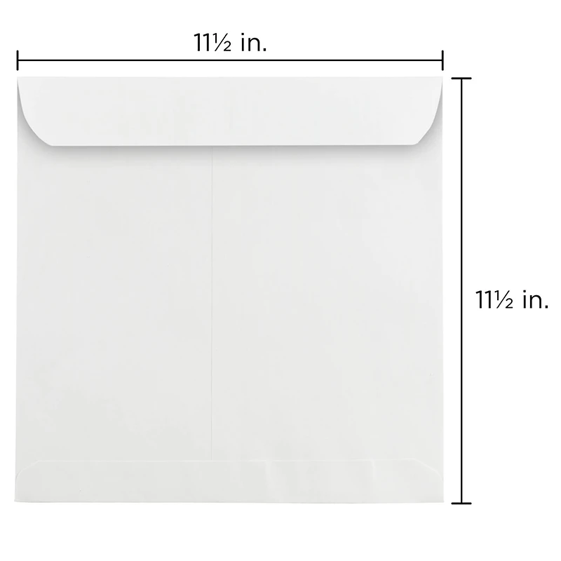 JAM Paper 11.5" Large White Square Invitation Envelopes