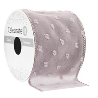 2.5" x 3yd. Crinkle Chiffon Wired Pom Pom Dot Ribbon by Celebrate It® Classic