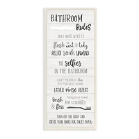 Stupell Industries Bathroom Rules Sign Toilet Paper Fun Phrases,7" x 17"