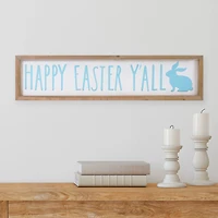 Happy Easter Y'all Spring Wooden Framed Wall Sign