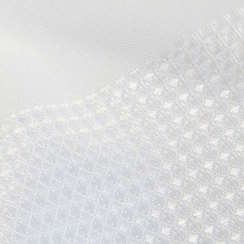 Elle Décor White Jacquard Weave Shower Curtain