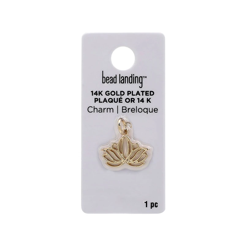 14K Gold Plated Lotus Charm by Bead Landing™