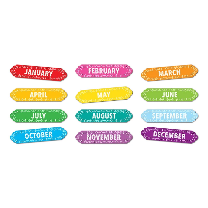 Ashley Productions Months of the Year Magnetic Die-Cut Timesavers & Labels, 3 Packs of 12