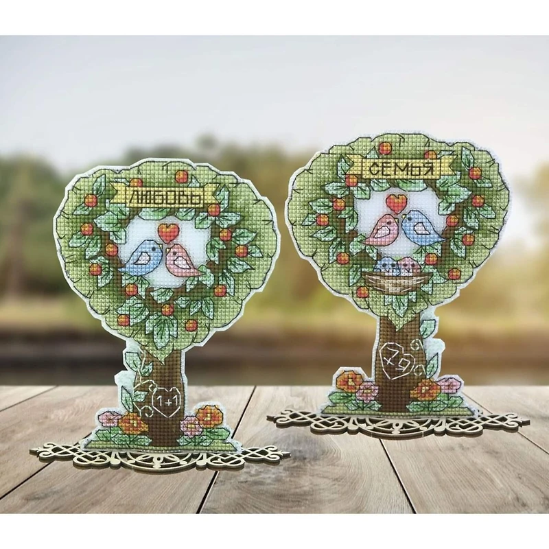 Crystal Art Plastic Canvas Counted Cross Stitch Kit Amulets Family Tree